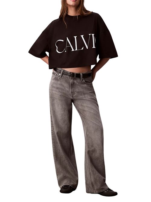 T-shirt nera in cotone Calvin Klein Jeans | LV047D206GUB1